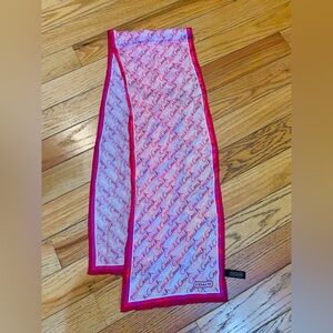 Coach Long Silk Scarf Pink